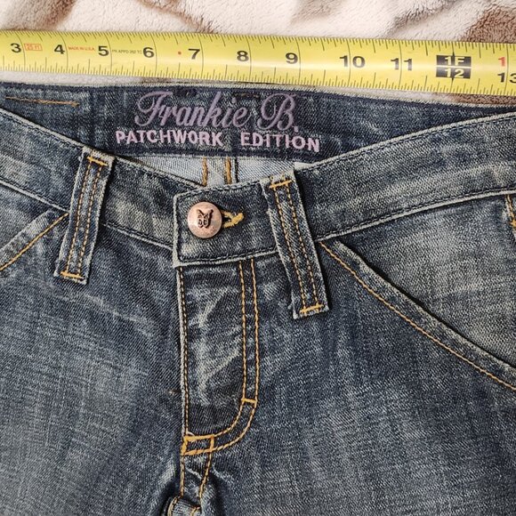 Frankie B Patchwork Edition Boot Cut Low Rise Jeans in size 2 - Picture 2 of 15